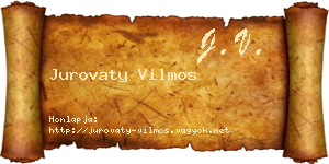 Jurovaty Vilmos névjegykártya